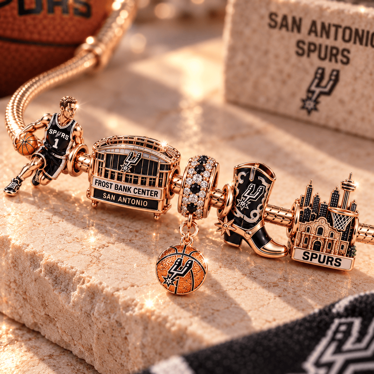 SAS Gold Charm Bracelet Set NHVH