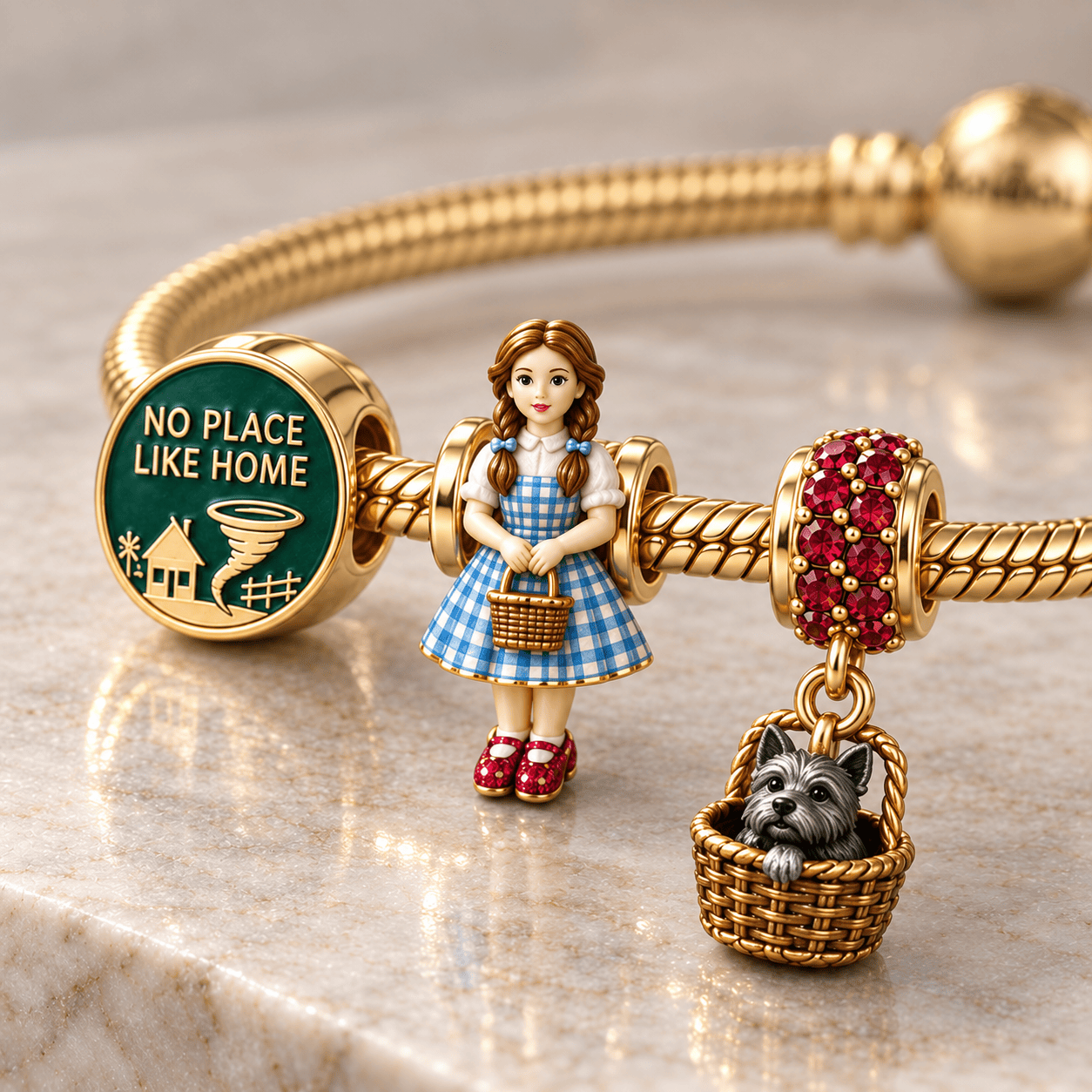 TWOZ Gold Charm Bracelet Set HQH