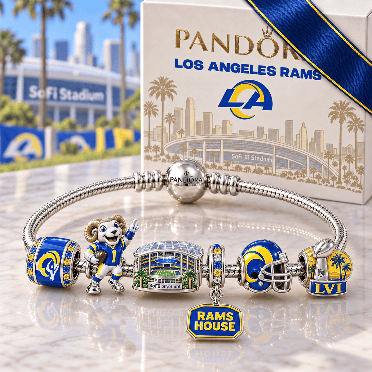 LARS Silver Charm Bracelet Set HQH
