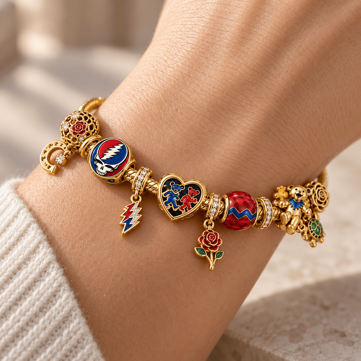 GRFD Gold Charm Bracelet Set PTKL