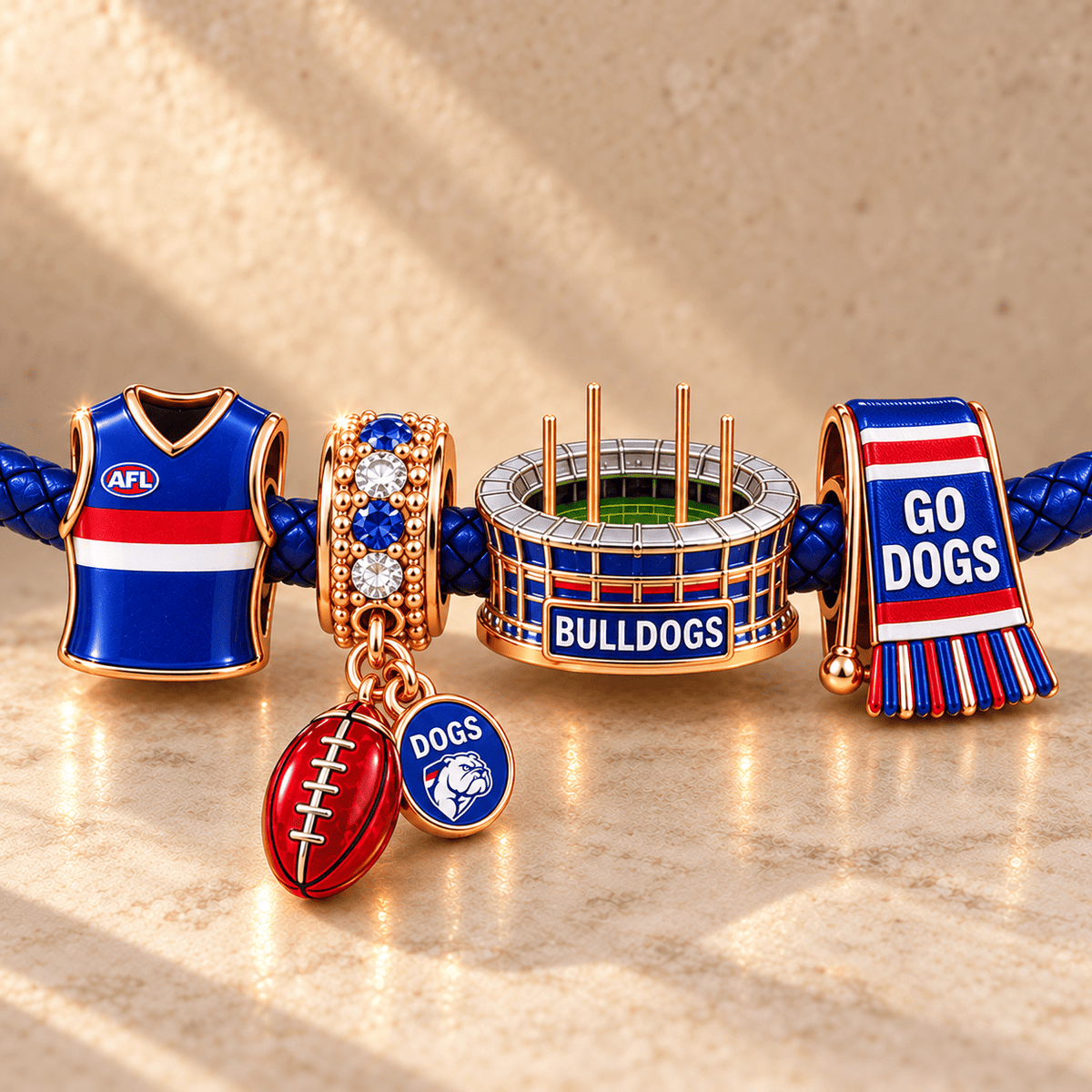 WTB Rose Gold Charm Bracelet Set NHVH