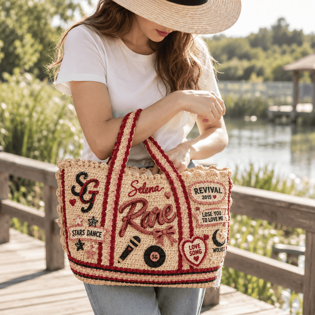 SLNG Straw-Style Embellished Tote Bag DNBN