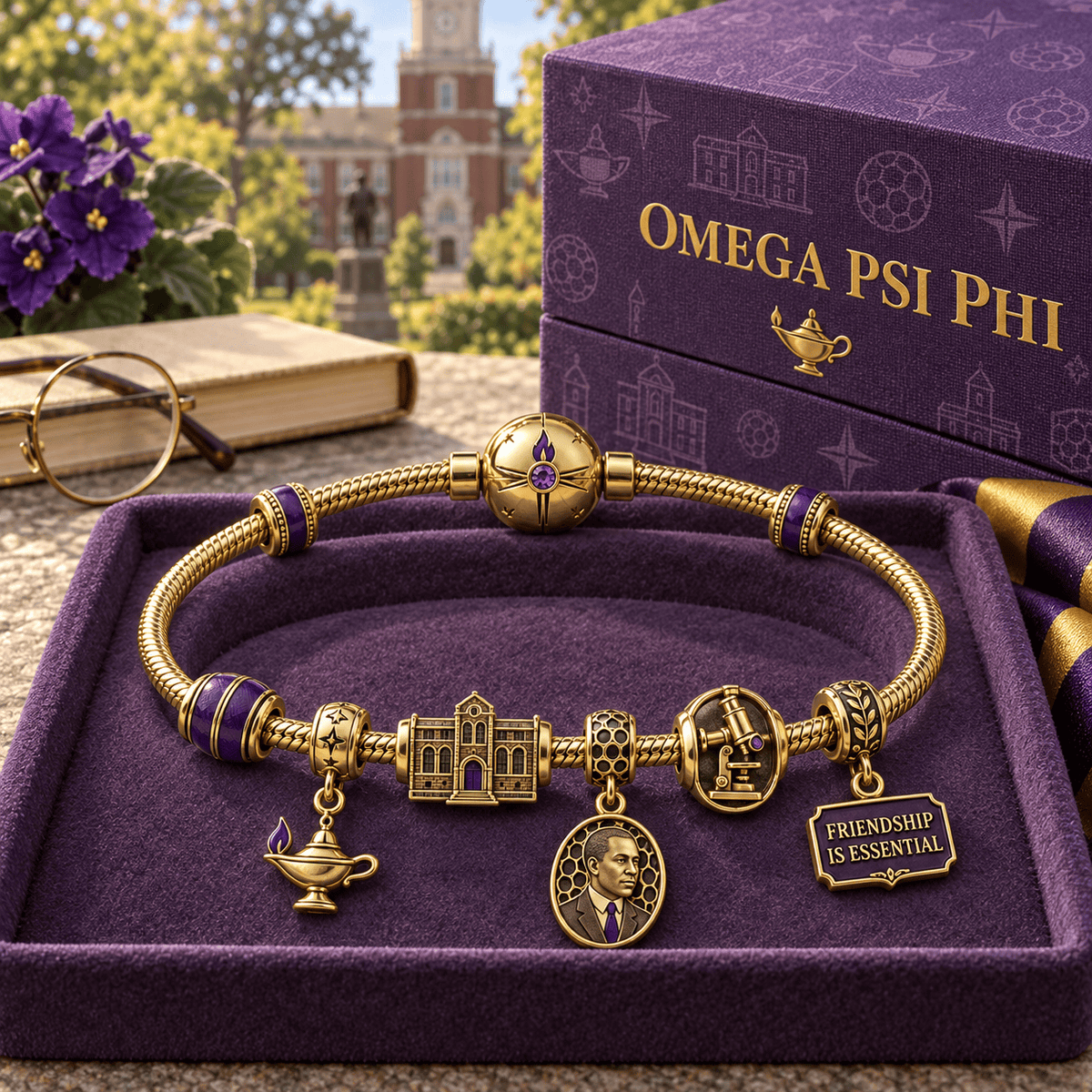 OMPP Gold Charm Bracelet Set HQH