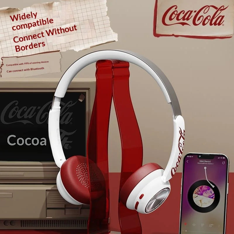 Coca-Cola T26 Bluetooth Headphones 3D Spatial Bluetooth 5.4 Over-Ear American Retro Style New Bluetooth Version Student Gift